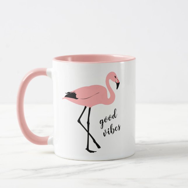Caneca Flamingo Good Vibs Pink Black Mug (Esquerda)