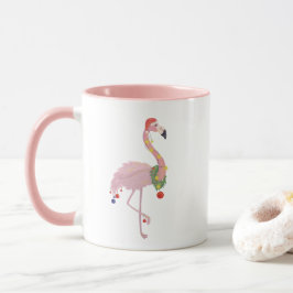 Caneca Flamingo Rosa de Natal