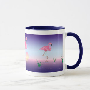 Caneca Flamingos cor-de-rosa