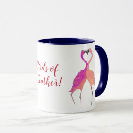 Caneca Flamingos cor-de-rosa-claro em Pássaros Apaixonado