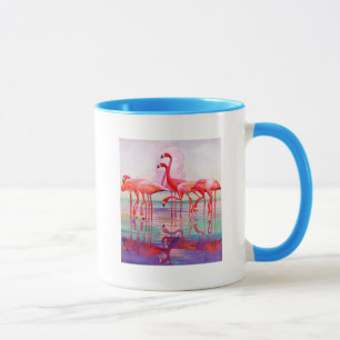 Caneca Flamingos cor-de-rosa por Francis Lee Jaques
