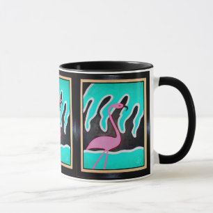 Caneca Flamingos do art deco