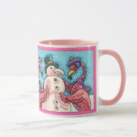 Caneca Flamingos Rosa Edifício Snowman CHRISTMAS<br><div class="desc">"Flamingos Rosa Fazem Neves Rosa". Aproveite Seu Nog E Chocolate Quente Nesta Caneca Humorosa De NATAL FLAMINGO *Personalize ... .. Procure Itens Correspondentes Susan Brack Designs</div>