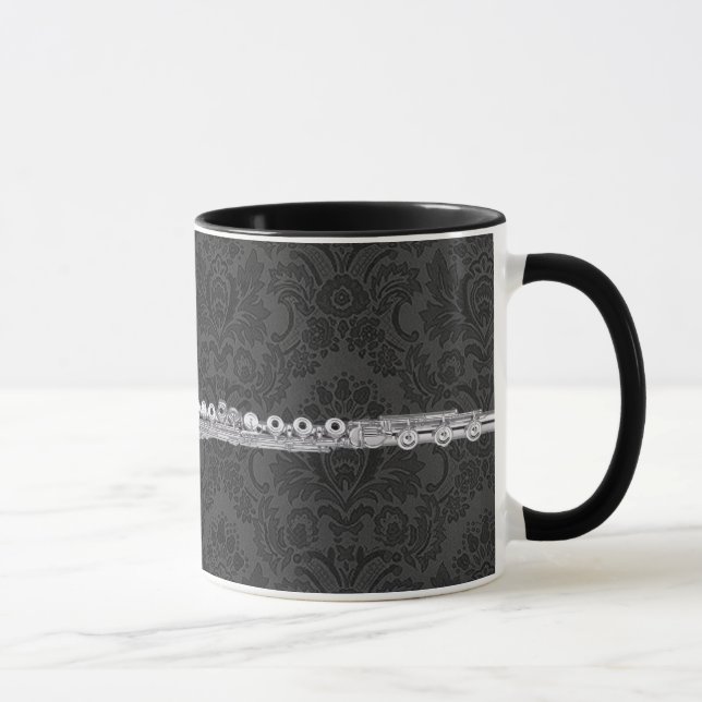 Caneca Flauta de prata no damasco preto (Direita)
