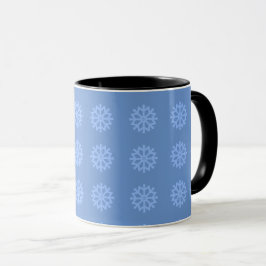Caneca Floco de neve Azul Inverno Padrão Festivo