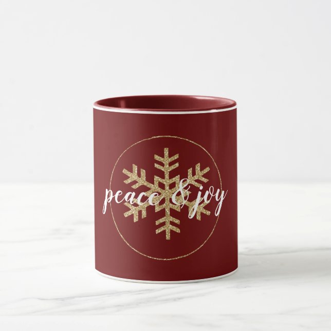 Caneca Floco de neve Dourado vermelho (Centro)
