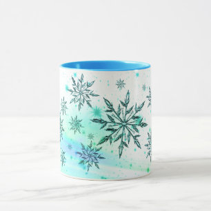 Caneca Floco de neve espiral azul-azul-marinho