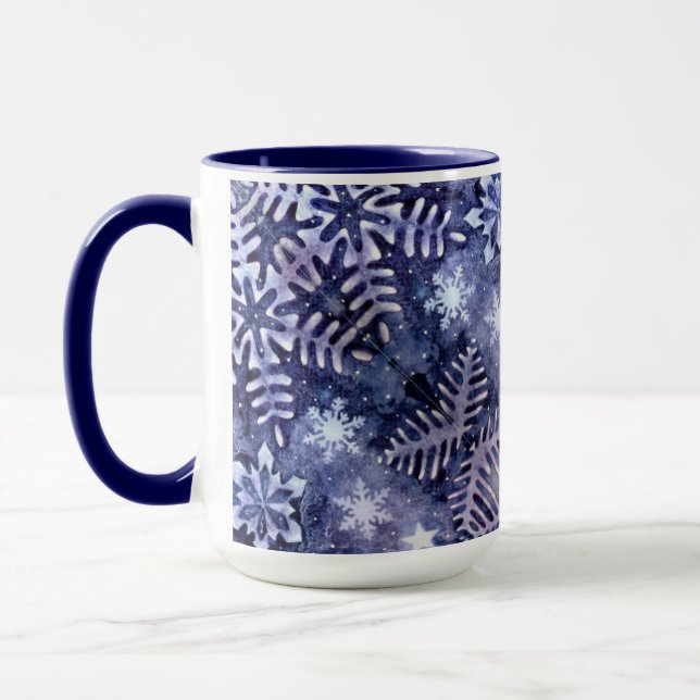 Caneca Flocos de neve azuis (Esquerda)