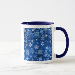 Caneca Flocos de neve de Natal Blue and Silver Mug