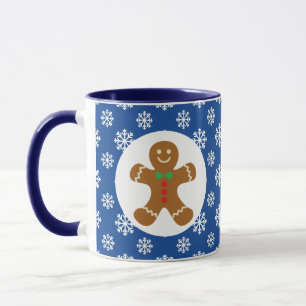 Caneca Flocos de neve do homem do Natal/pão-de-espécie 