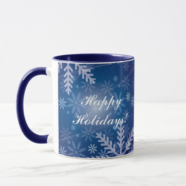 Caneca Flocos de neve em azul (Esquerda)