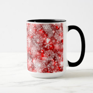Caneca Flocos de neve em vermelho
