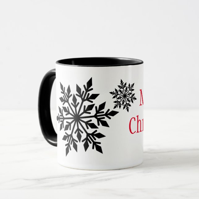 Caneca Flocos de Neve Natal (Frente Esquerda)
