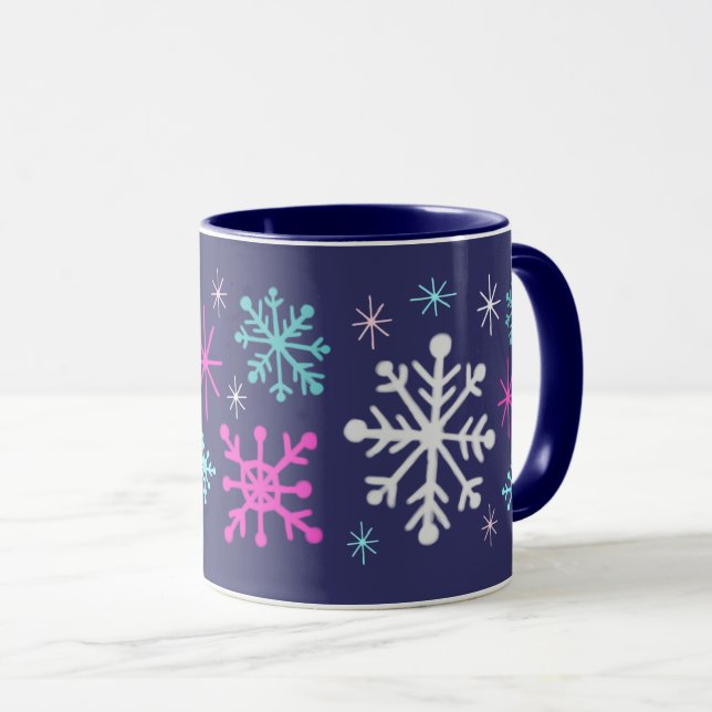 Caneca Flocos de neve retrorreflectores (Frente Esquerda)
