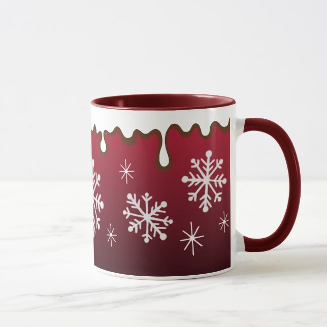 Caneca Flocos de Neve Vermelhos (Direita)