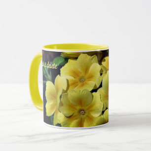 Caneca Flor Amarelo Primrose Personalizado