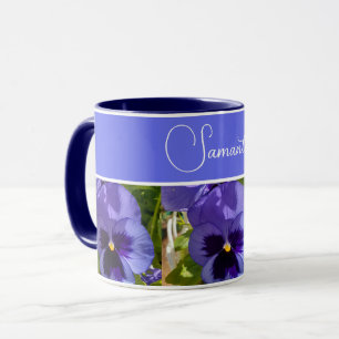Caneca Flor Azul Flor Nome das Mulheres Mug