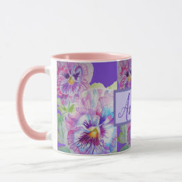 Caneca Flor Bonito Roxo Pansível