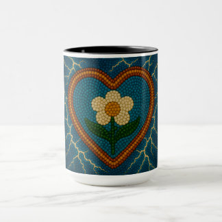 Caneca Flor com Miçangas e trovão