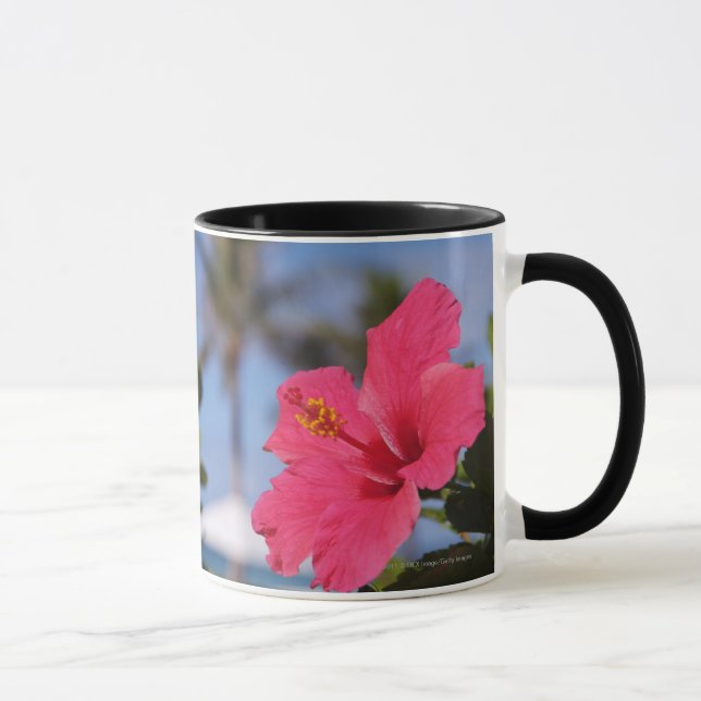 Caneca Flor cor-de-rosa do hibiscus (Direita)