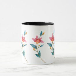 Caneca Flor de aquarela rosa