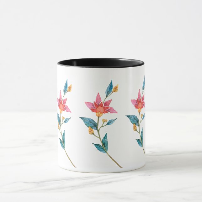 Caneca Flor de aquarela rosa (Centro)