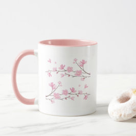 Caneca Flor de Cereja - Fundo Branco