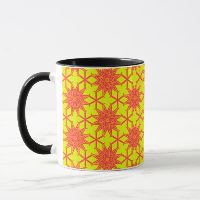 Caneca Flor de explosão de laranja em amarelo (Esquerda)