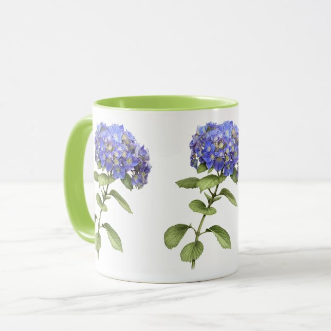 Caneca Flor de Hortênsia Azul (Frente Esquerda)