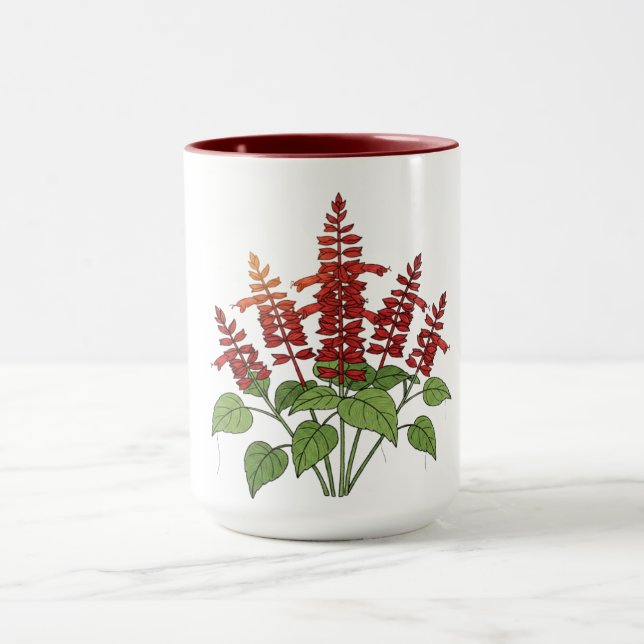 Caneca Flor de Jardim - Salvia Escarlate (Centro)