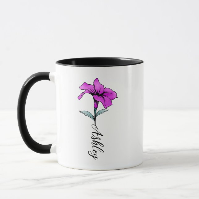 Caneca Flor de lírio Rosa Personalizado (Esquerda)