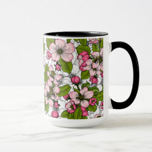 Caneca Flor de maçã em branco