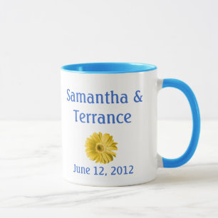 Caneca Flor de margarida amarela personalizável