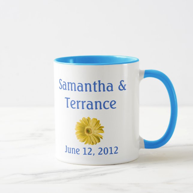 Caneca Flor de margarida amarela personalizável (Direita)