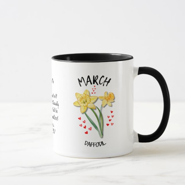 Caneca Flor de Mês de Nascimento Personalizada MARÇO Narc (Direita)