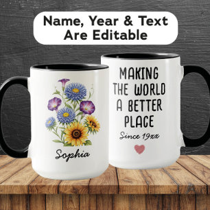Caneca Flor de Nascimento Personalizada de Setembro - Nom