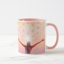 Caneca Flor de Vida Rosa – Design de Mulher Empode