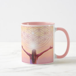 Caneca Flor de Vida Rosa – Design de Mulher Empode