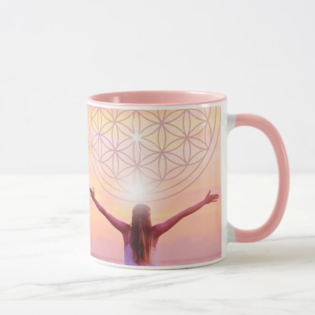 Caneca Flor de Vida Rosa – Design de Mulher Empode (Direita)