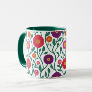 Caneca Flor de Videira de Meados do Século Grinalda de