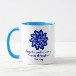 Caneca Flor em fatias de Mau azul elegante e personalizad