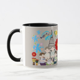 Caneca Flor esplêndida perfumada cinza