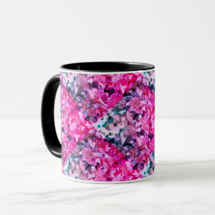 Caneca Flor floral bege amarelo alaranjado floral flu