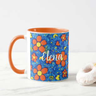 Caneca Flor Laranja Na Água