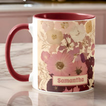 Flor Ombre Elegante Vintage Prensada