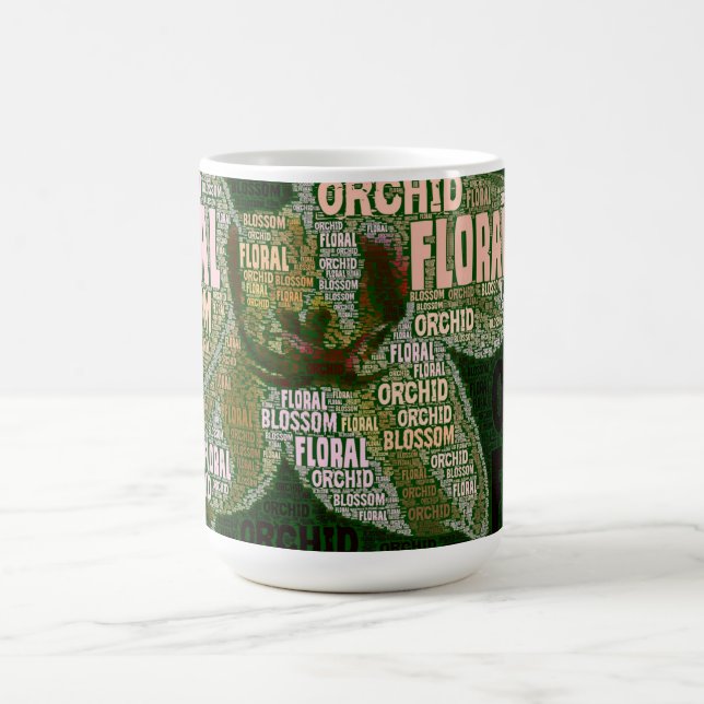 Caneca Flor Orquídea Sobre Nuvem Verde (Centro)