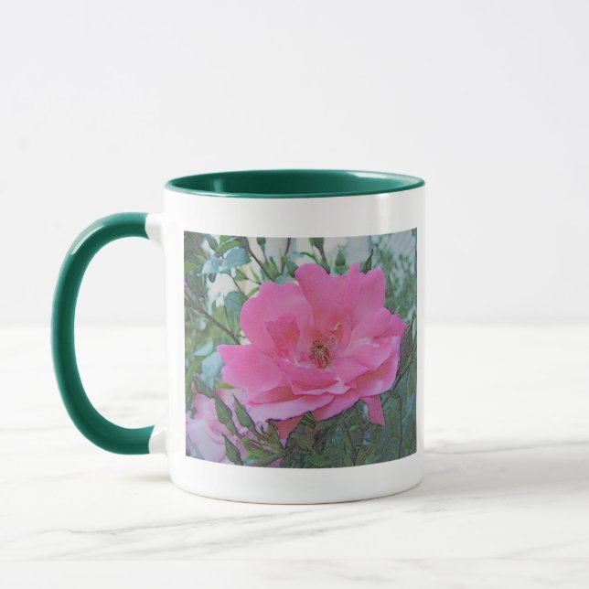Caneca flor rosa rosa rosa (Esquerda)