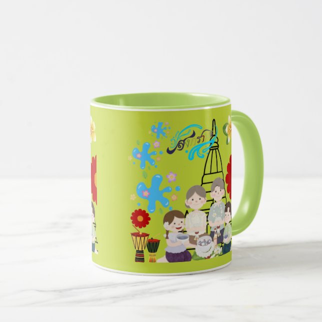 Caneca Flor salpicada de limão perfumada (Frente Esquerda)