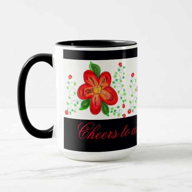 Caneca Flor Vermelha E Amarela (Esquerda)