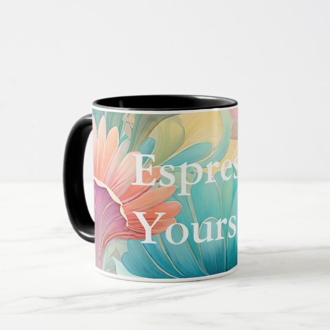 Caneca Flora 2 Pastel Floral Combo Mug (Frente Esquerda)